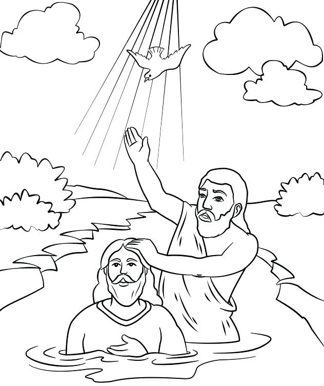 632x752 Baptism Of Jesus Coloring Page Coloring Pages