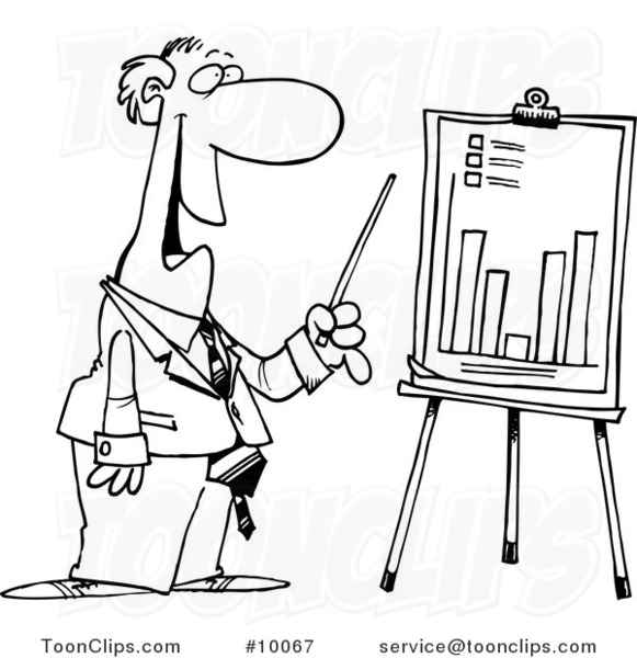 581x600 Cartoon Black And White Line Drawing Of A Business Man Discussing