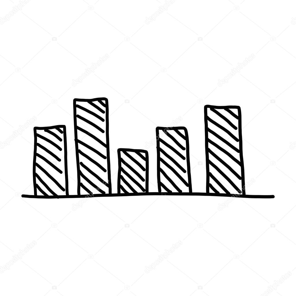 1024x1024 Hand Drawn A Business Bar Graph Show To Concept Of Data Processi