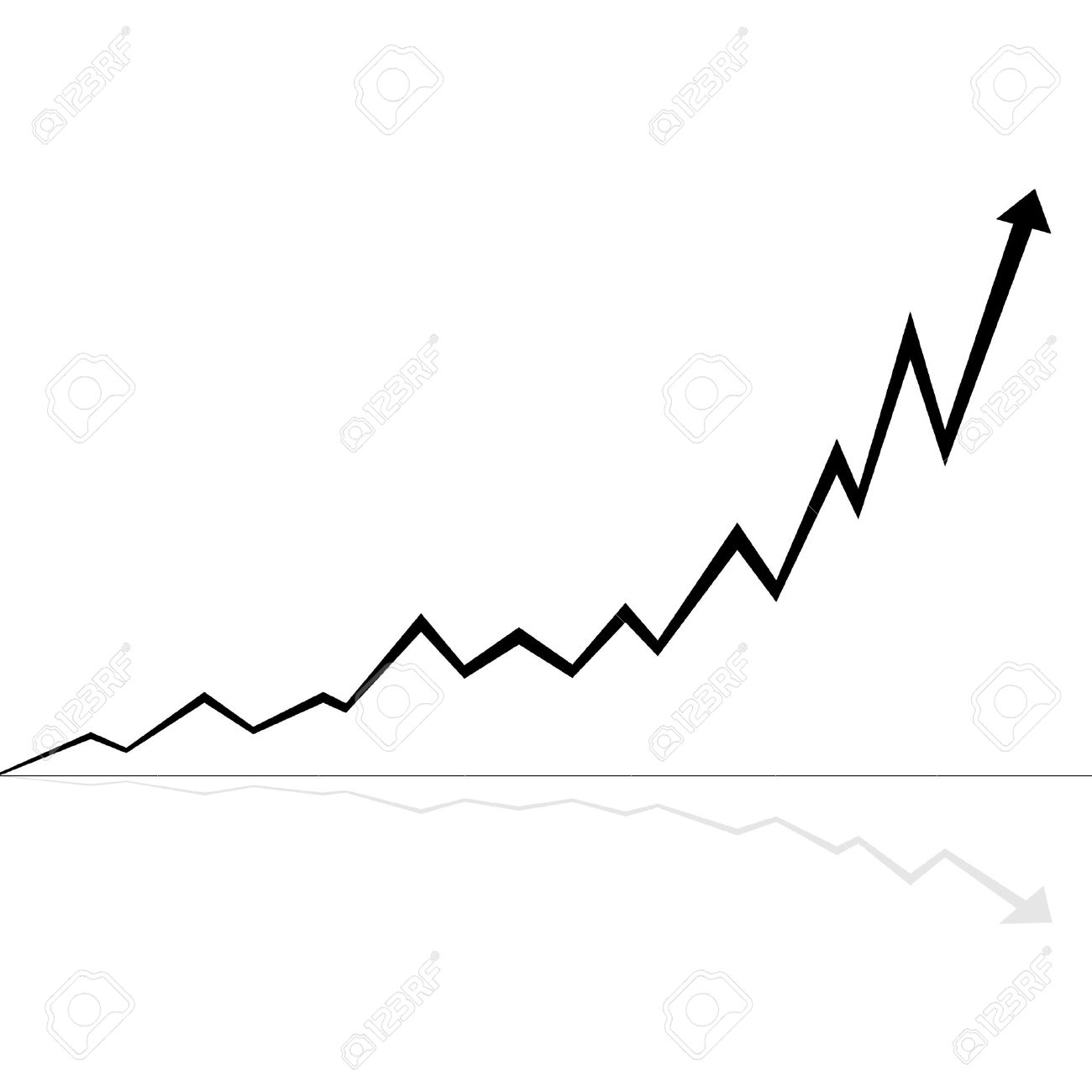 1300x1300 Illustration Of Rising Line Black And White Royalty Free Cliparts