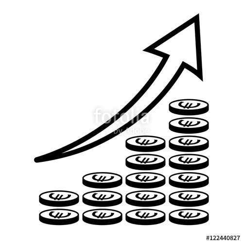 500x500 Vertical Bar Graph, Diagram Representing Growth Icon. Arrow Graph