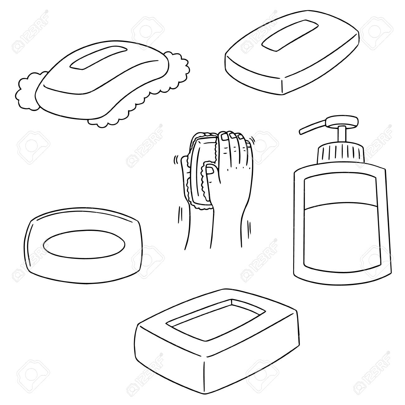 1300x1300 Vector Set Of Soap Royalty Free Cliparts, Vectors, And Stock