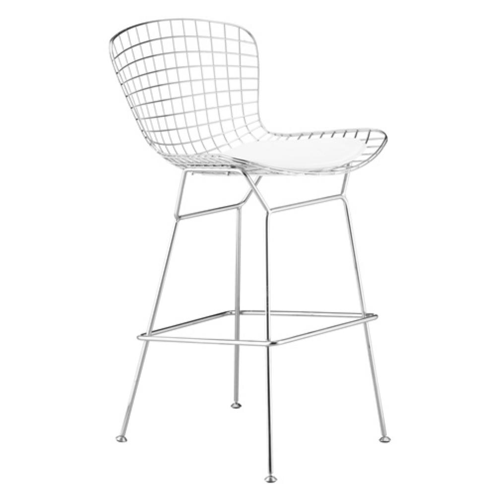1000x1000 41 In. White Wire Bar Height Chair Fmi1136 White
