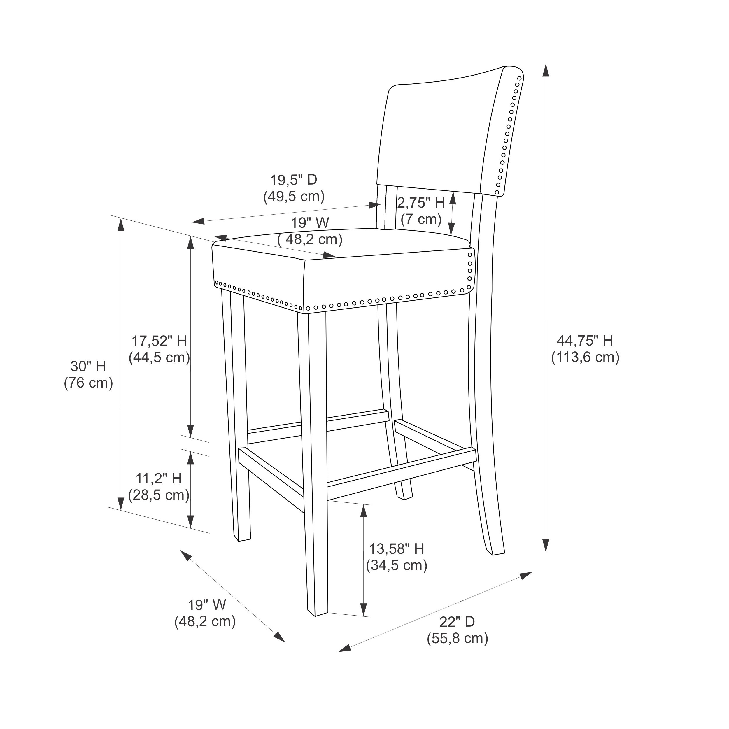 2500x2500 Linon Holcombe Stationary Bar Stool Cattle Print Upholstery