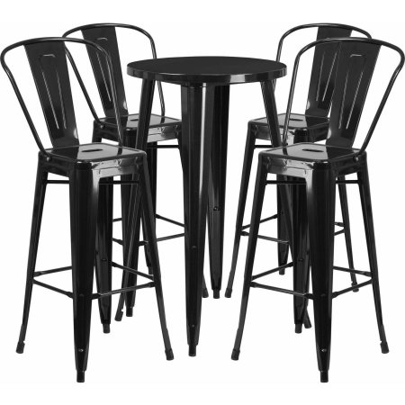 450x450 Flash Furniture 24 Inch Round Metal Indoor Outdoor Bar Table Set