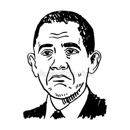 450x450 Portrait Of American President Barack Obama Stock Vector