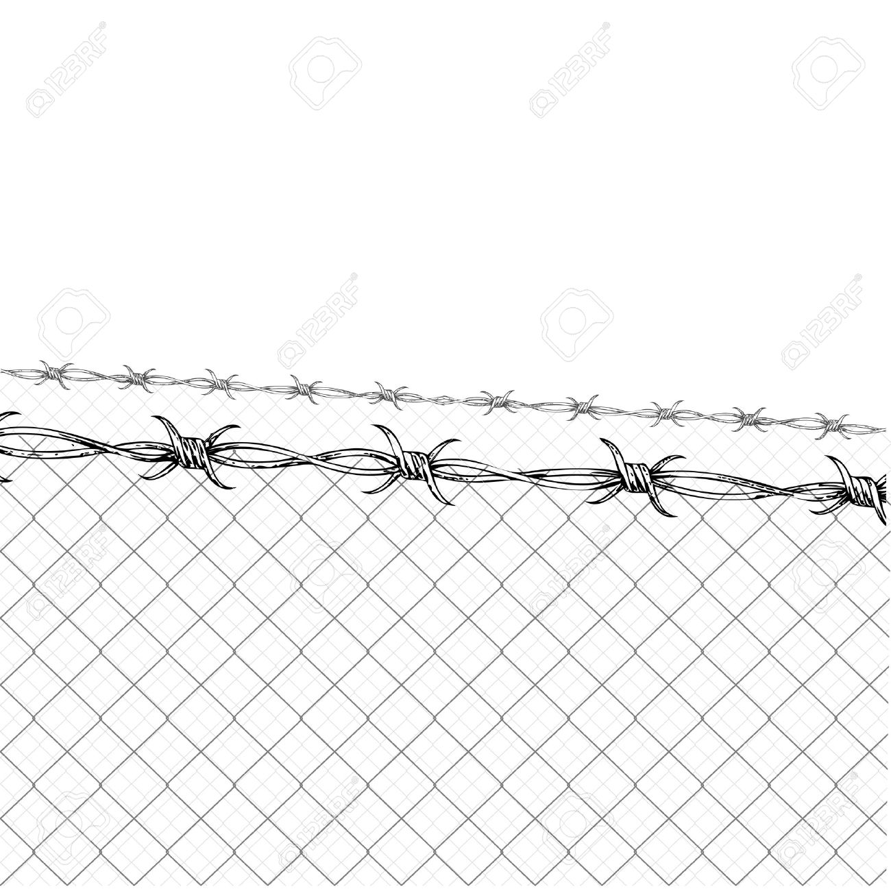 1300x1297 Barbed Wire Fence Royalty Free Cliparts, Vectors, And Stock