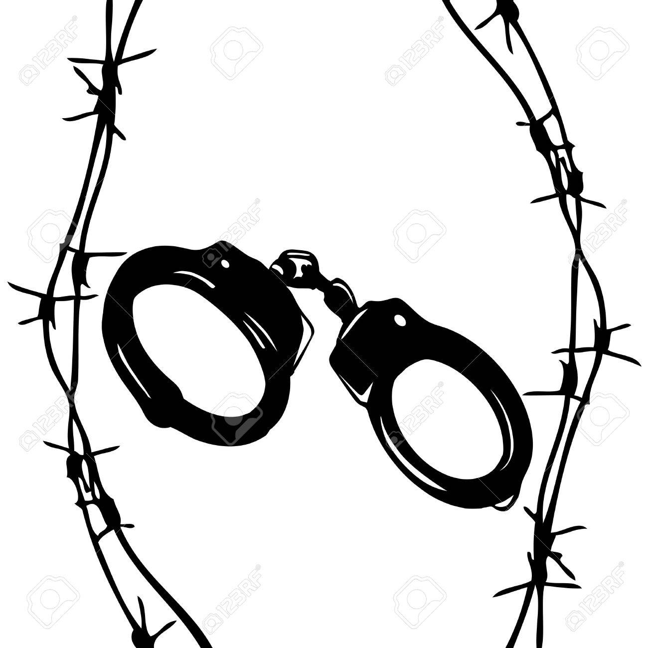 1300x1300 Barbed Wire Is The Handcuffs Royalty Free Cliparts, Vectors,