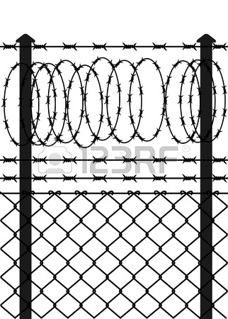 322x450 Barbed Wire Fence Drawing