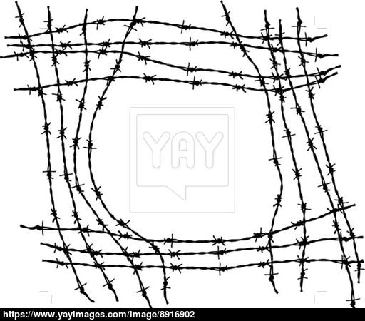 512x450 Barbed Wire Frame Vector