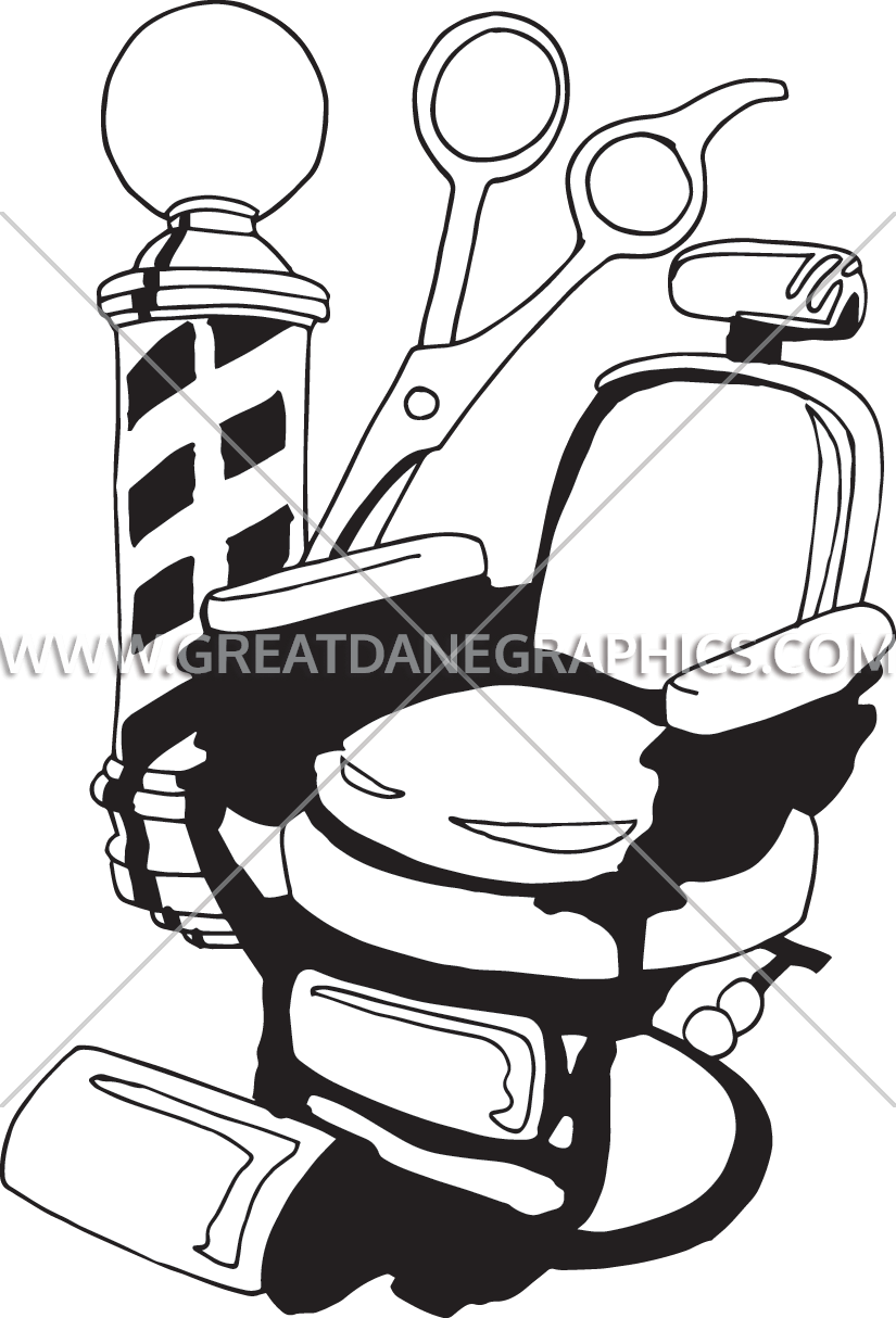 825x1214 Barber Chair Production Ready Artwork For T Shirt Printing