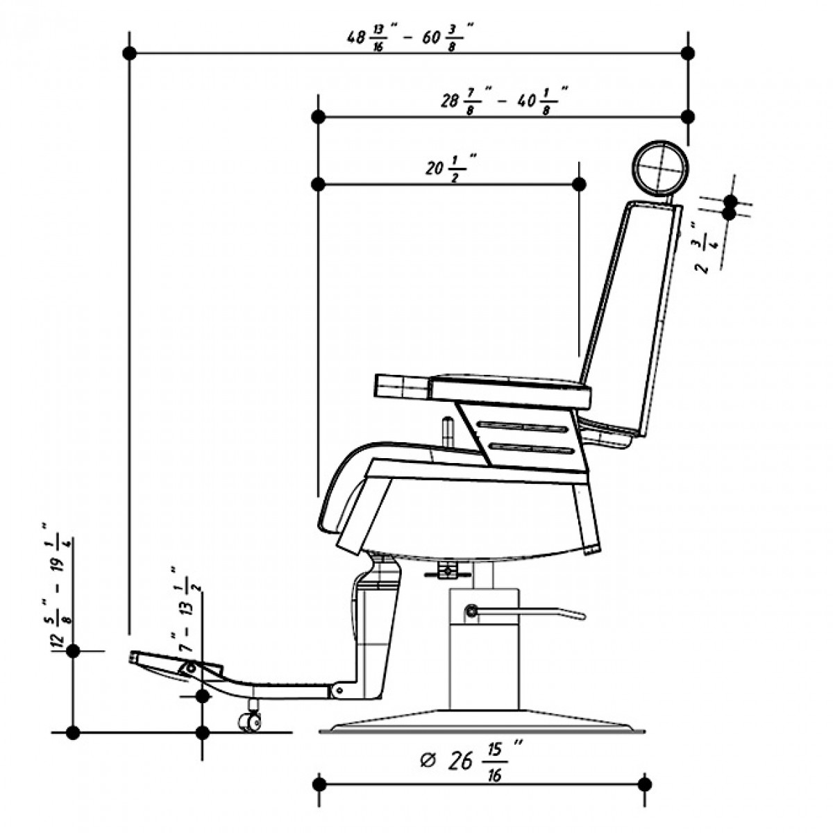1200x1200 Constantine Barber Chair In Soft Chocolate