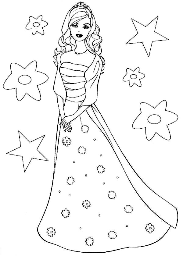 600x840 Barbie Doll The Princess Charm School Coloring Page Coloring
