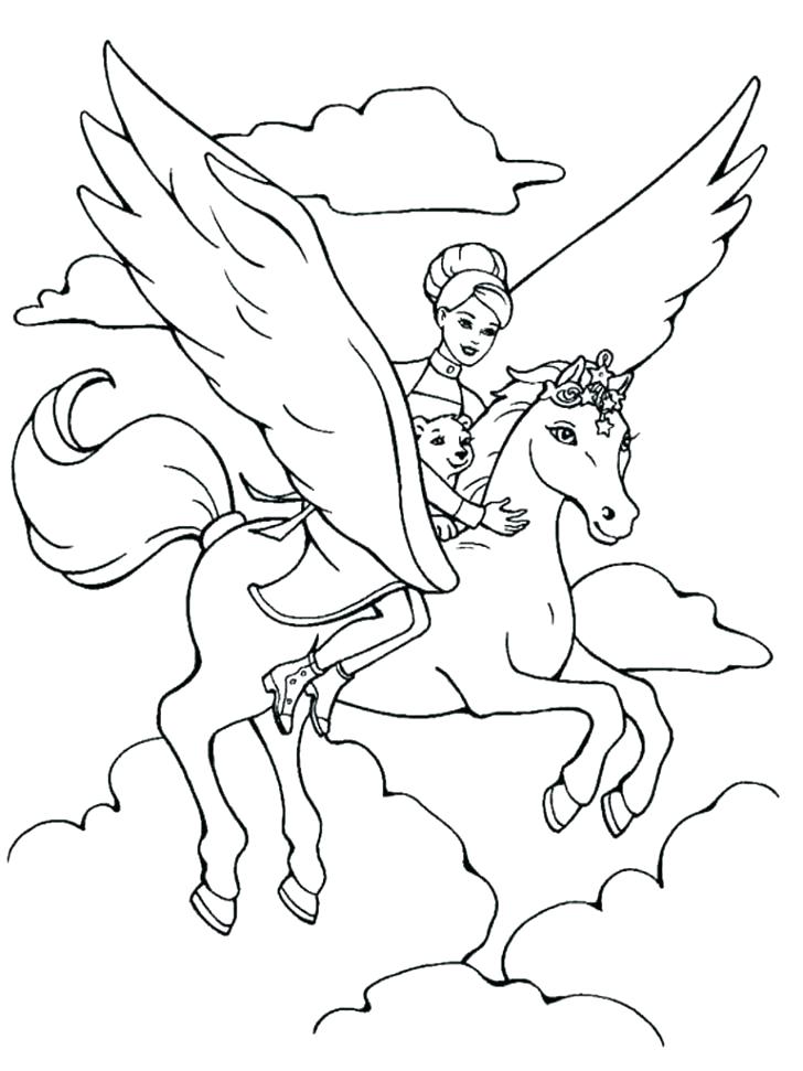 728x971 Barbie Horse Coloring Pages