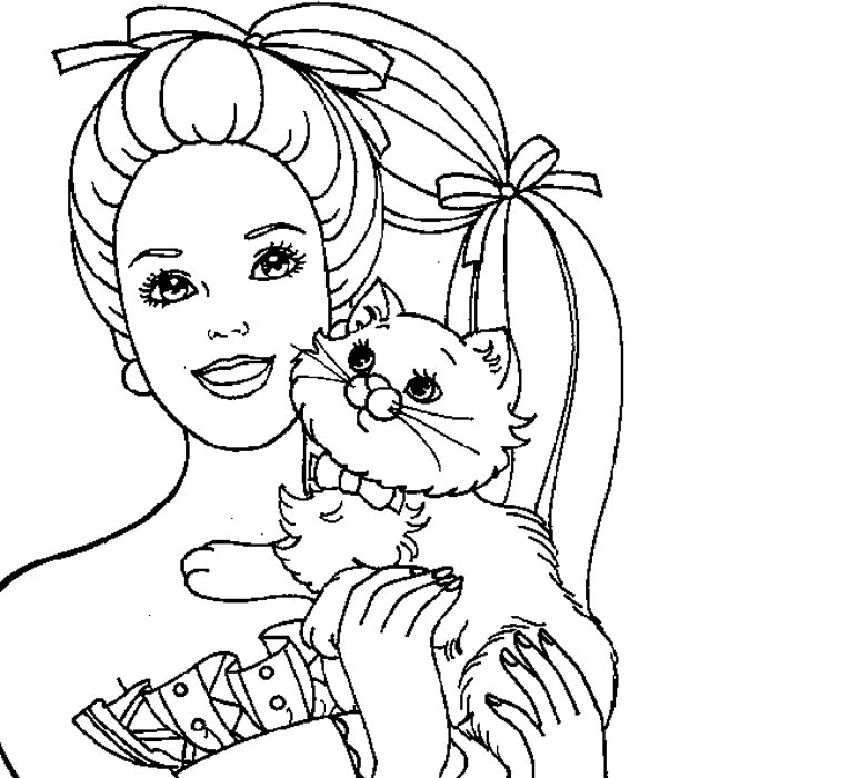 774x700 Colours Drawing Wallpaper Beautiful Barbie Princes Amp Sweet Cat