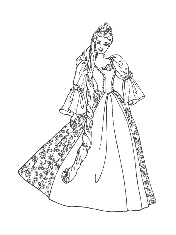 600x800 Barbie Princess Coloring Pages Free Images