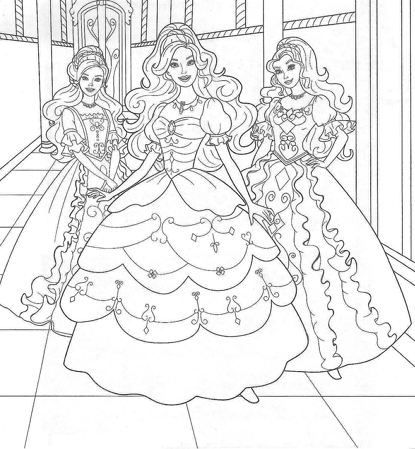 1380x1494 Coloring Pages Of Barbie Princess Free Draw To Color