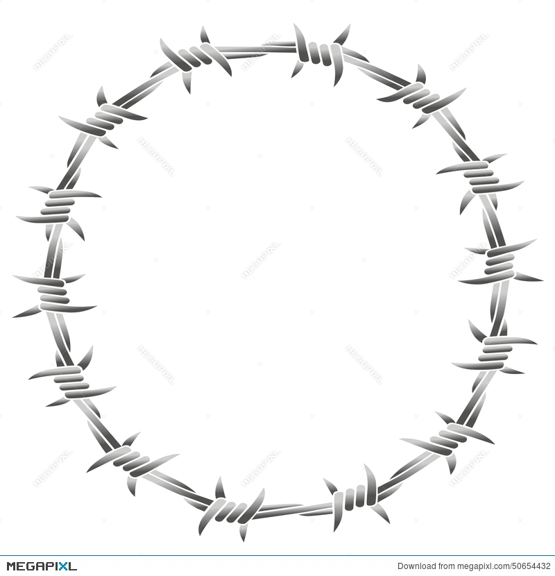800x830 Barbed Wire Round Frame Illustration 50654432