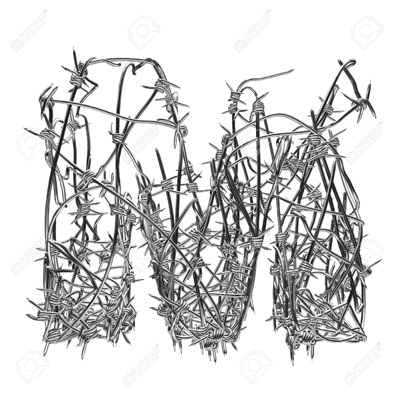 1300x1300 Barbed Wire Type With Alpha Channel M Stock Photo, Picture