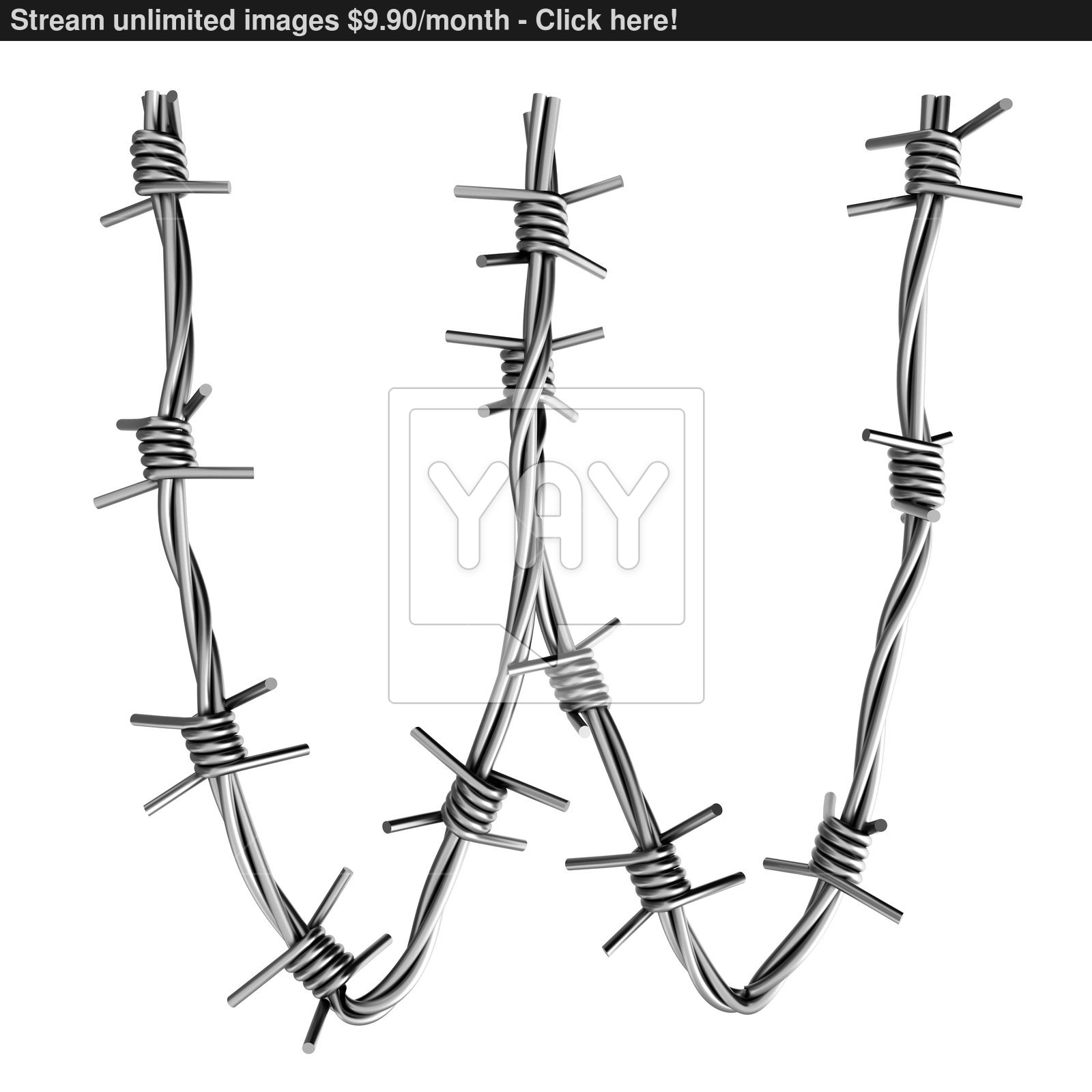 1600x1600 Barbed Wire Alphabet, W Image