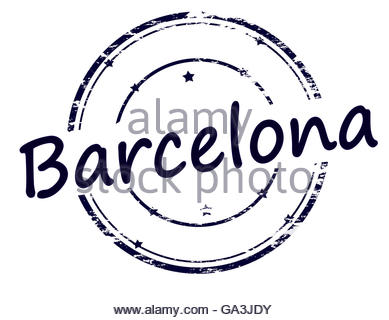 389x320 Barcelona Blue Round Grunge Stamp Stock Vector Art Amp Illustration