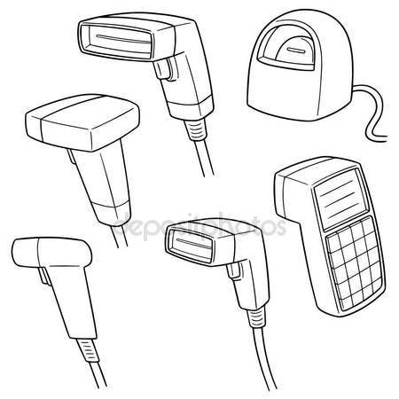 450x450 Vector Set Of Barcode Reader Stock Vector