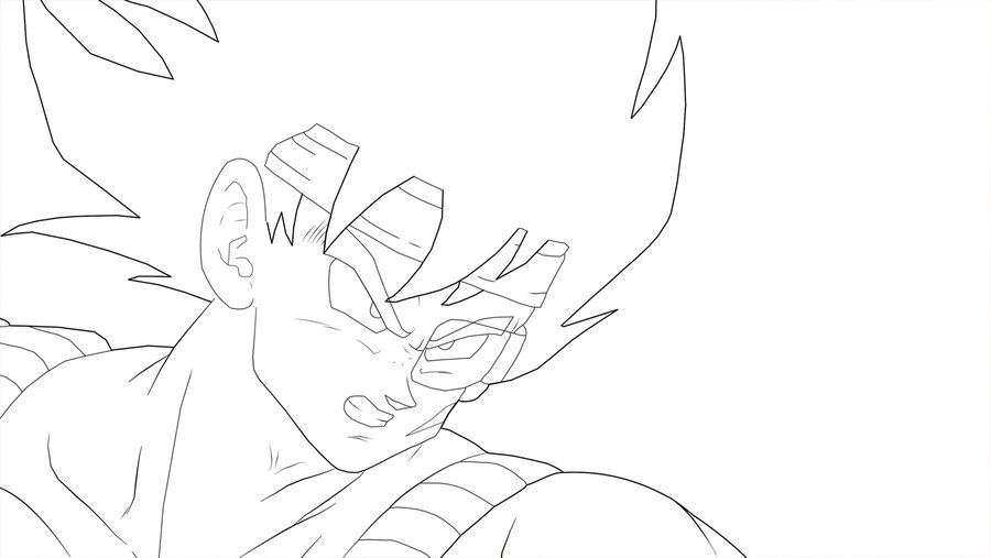 900x507 Bardock Lineart By E2a4