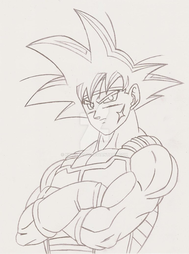 771x1036 Bardock Pencil Lineart By Kingvegito