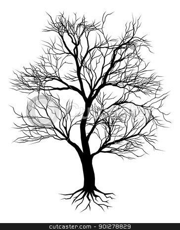 364x464 Oak Tree Silhouette