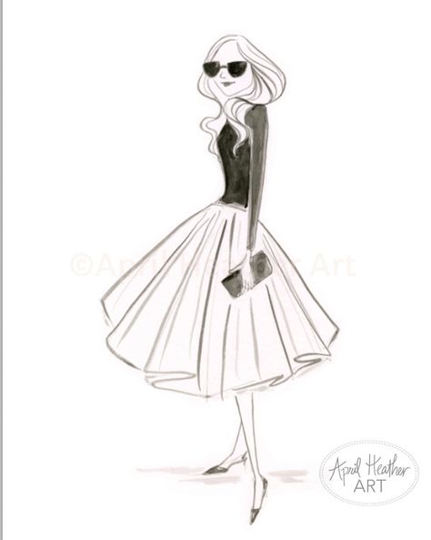 474x593 Fashion Illustration 8x10 Or 5x7 Print Of By Heatherssketchbook