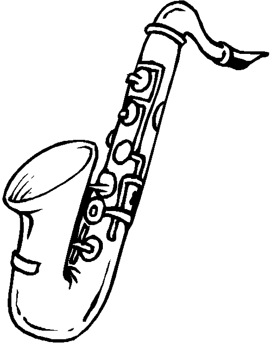 548x696 Saxaphone Coloring Page Clarinet Coloring Page