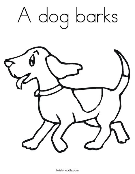 468x605 A Dog Barks Coloring Page