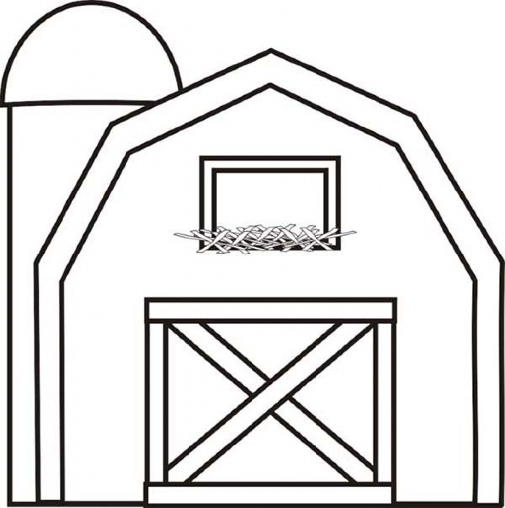 1018x1024 Barn Coloring Page