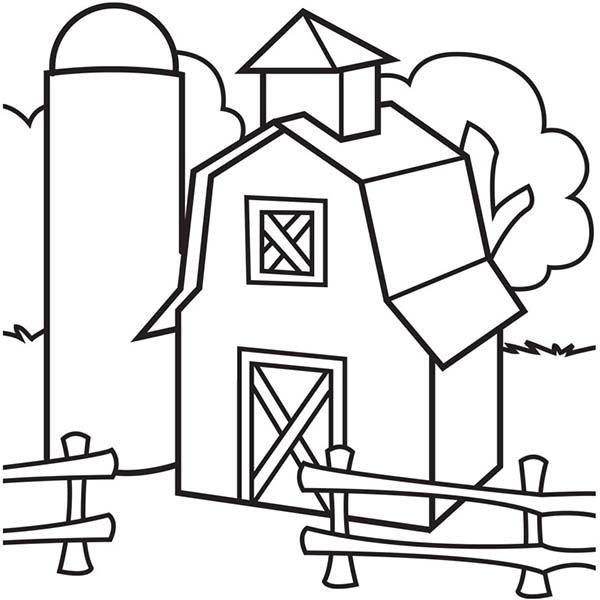 600x600 Image Of Barn And Silo Coloring Page Color Luna