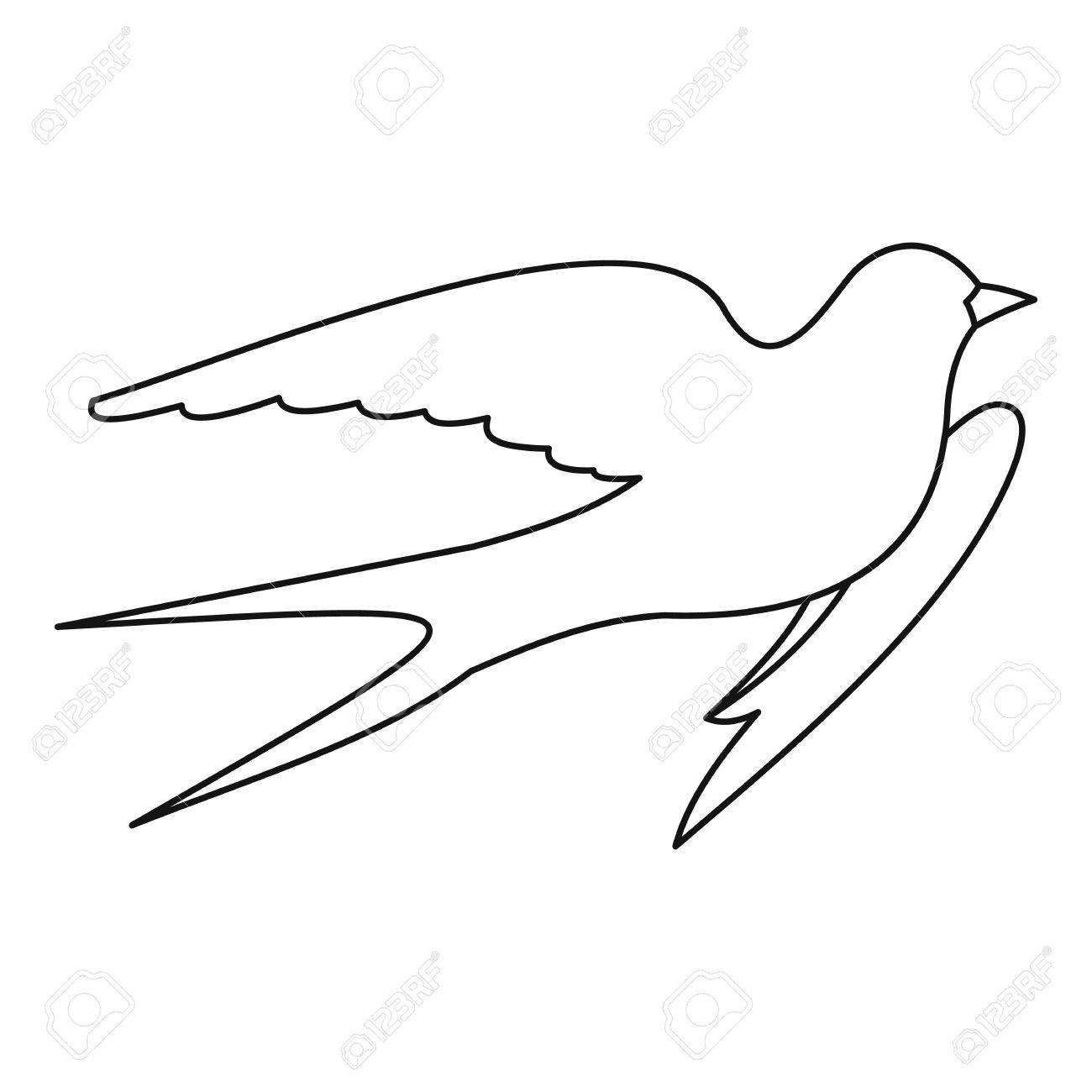 1300x1300 Swallow Icon. Outline Illustration Of Swallow Vector Icon