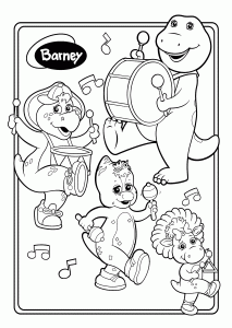213x300 Barney And Friends Musicians Coloring Pages For Kids, Printable