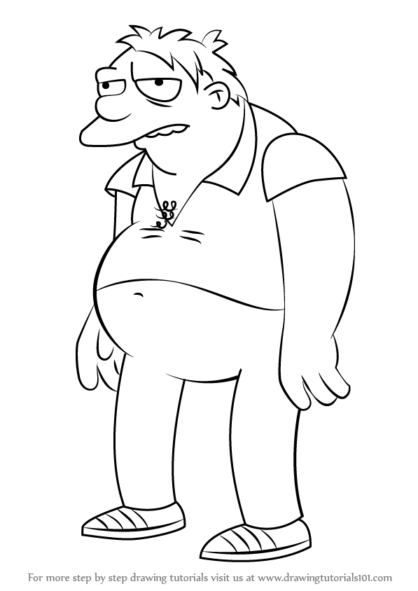 597x844 Learn How To Draw Barney Gumble From The Simpsons (The Simpsons