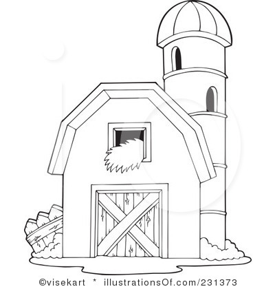 400x420 Black And White Cartoon Barn Royalty Free (Rf) Barn Clipart
