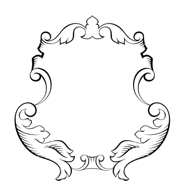 380x400 Baroque Architectural Ornamental Decorative Frame Vector 929204