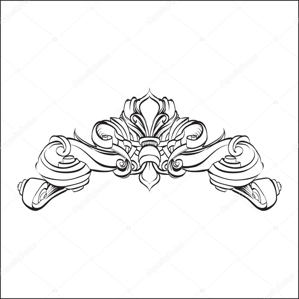 1024x1024 Drawing Hand Vintage Frame Baroque Elements For Advertising