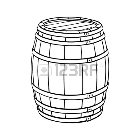 450x450 Vector Hand Drawing Wood Barrel In White Background Royalty Free