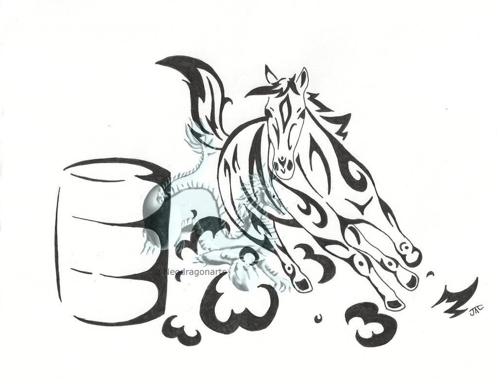 1022x781 Tribal Barrel Racer By Neodragonarts