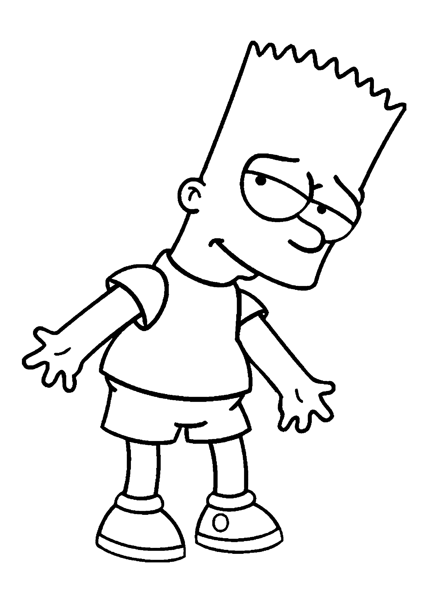 1483x2079 Cartoon Drawings For Kids Simpsons Bart Coloring Pages For Kids