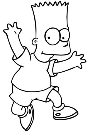 300x451 How To Draw Bart Simpson Jumping With Easy Steps Drawing Tutorial