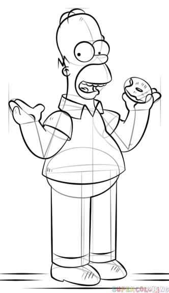 332x575 How To Draw Homer Simpson Step By Step Drawing Tutorials