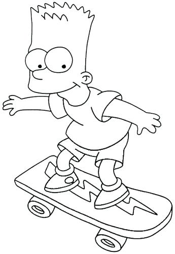 345x500 Luxury Bart Simpson Coloring Pages New Drawn Skateboard Pencil
