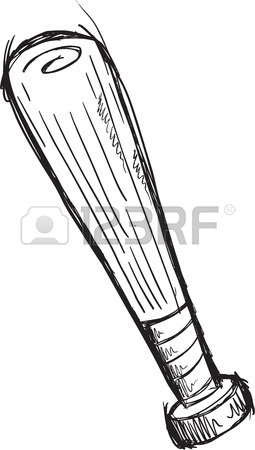 255x450 Simple Black And White Baseball Bat Cartoon Royalty Free Cliparts