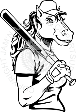 245x361 Horse Holding Baseball Bat