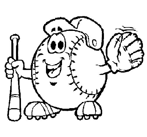 505x470 Baseball Ball Coloring Page