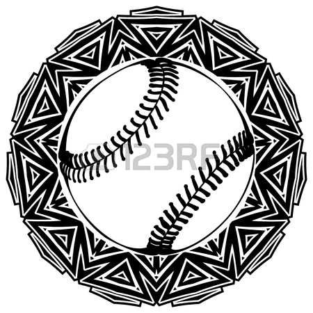 450x450 Abstract Vector Illustration Black And White Baseball Ball